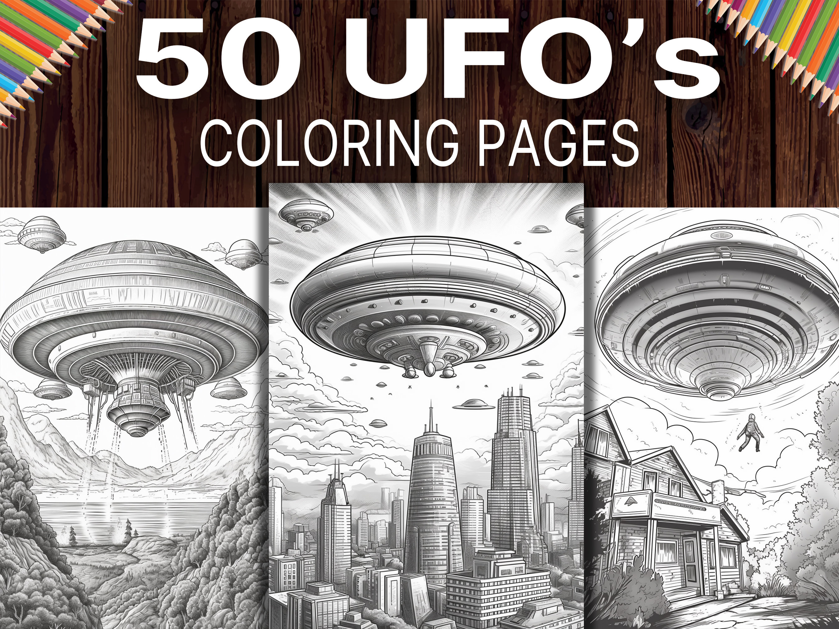 Ufos coloring pages for adults get lost in the world of extraterrestrial life with our high