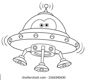 Coloring page coloring picture cartoon ufo stock vector royalty free