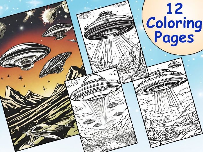 Printable ufo coloring pages for kids