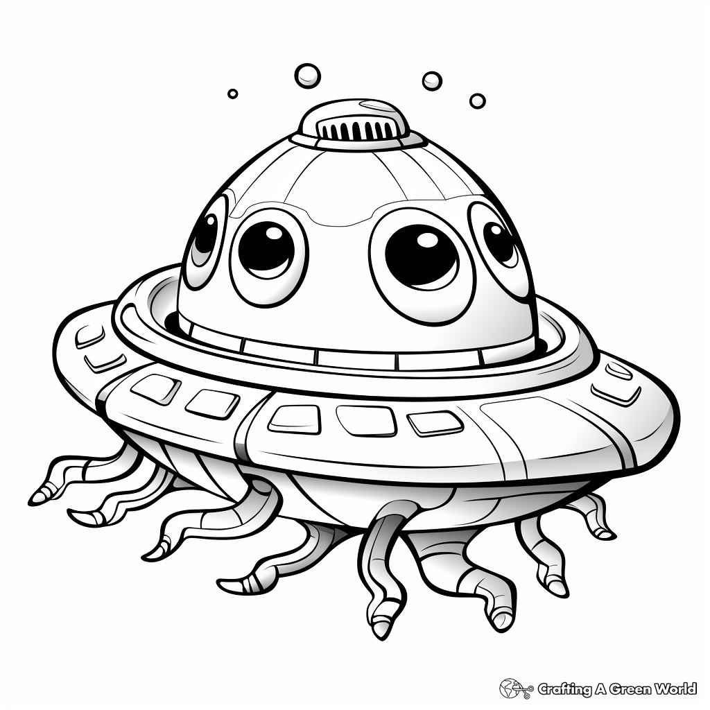 Alien spaceship coloring pages