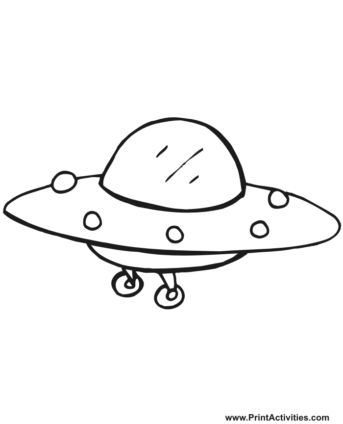 Alien coloring page a saucer shaped ufo