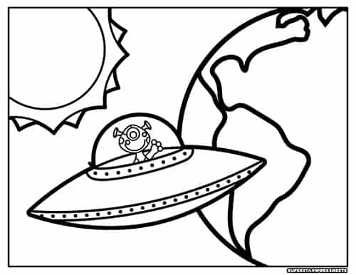 Space coloring pages