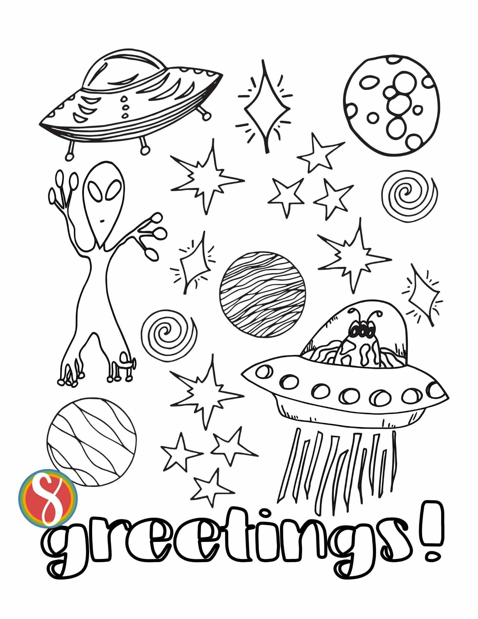 Space â free coloring pages â stevie doodles