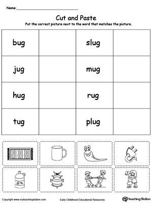 Free ug word family match picture with word