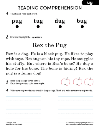 Ug word family reading comprehension
