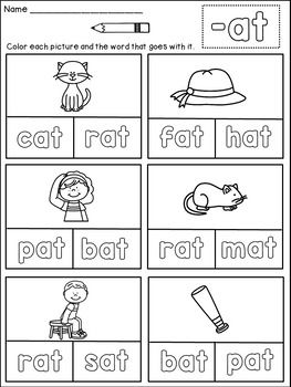 Cvc word families word work color the word worksheets word family worksheets cvc words cvc word families