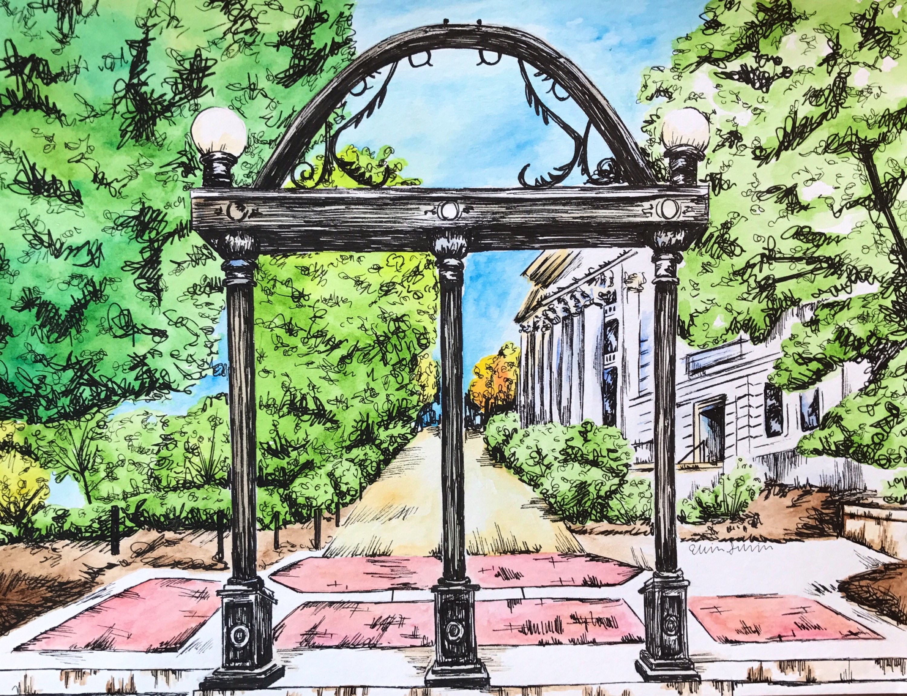 University of georgia uga arch print