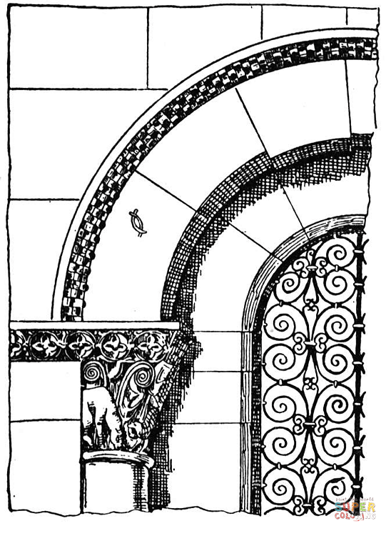 Roman arch coloring page free printable coloring pages