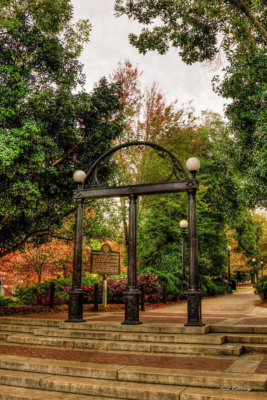 The uga arch the university of georgia athens georgia fall art poster by reid callaway