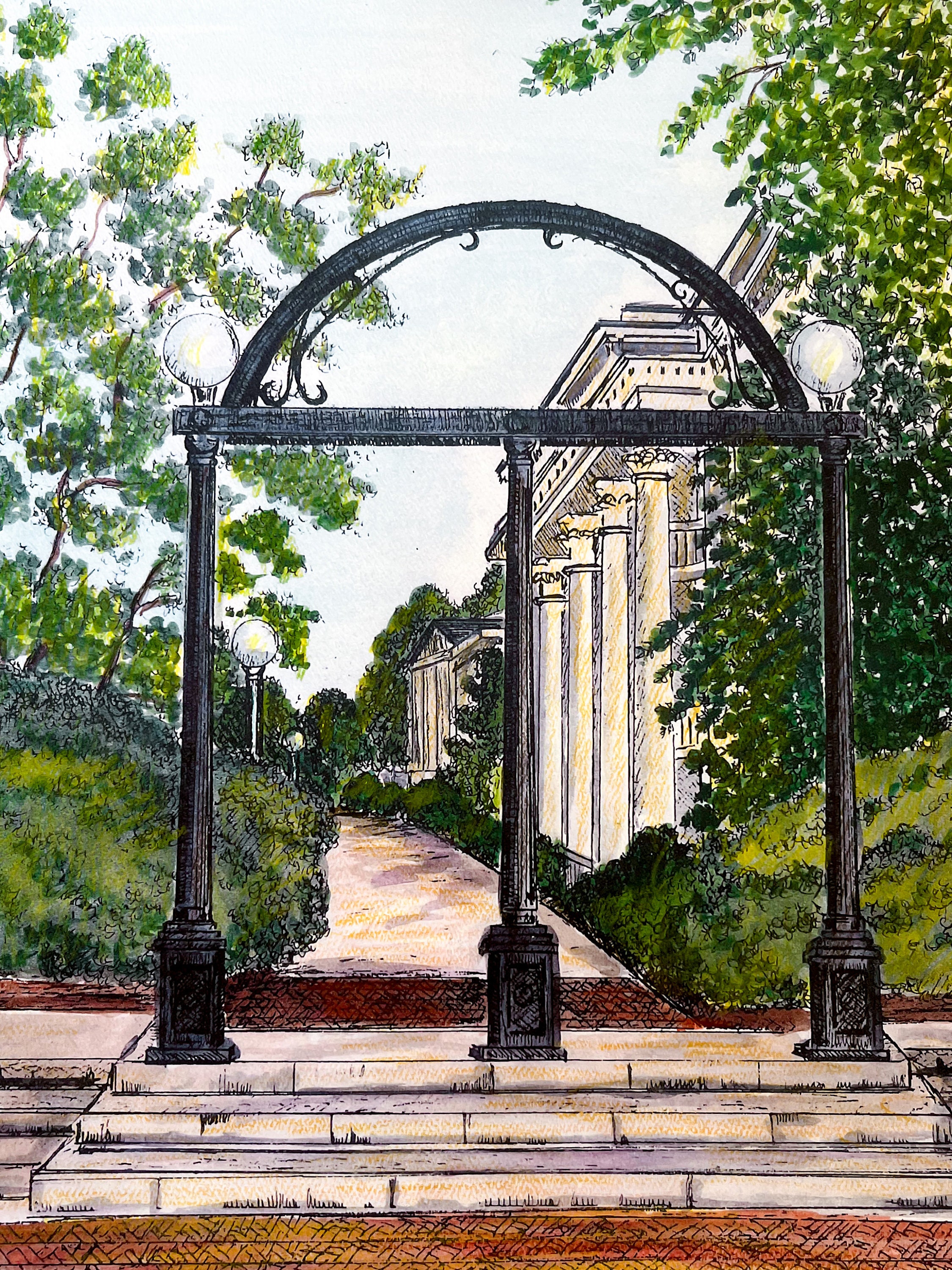 University of georgia the arch athens georgia print