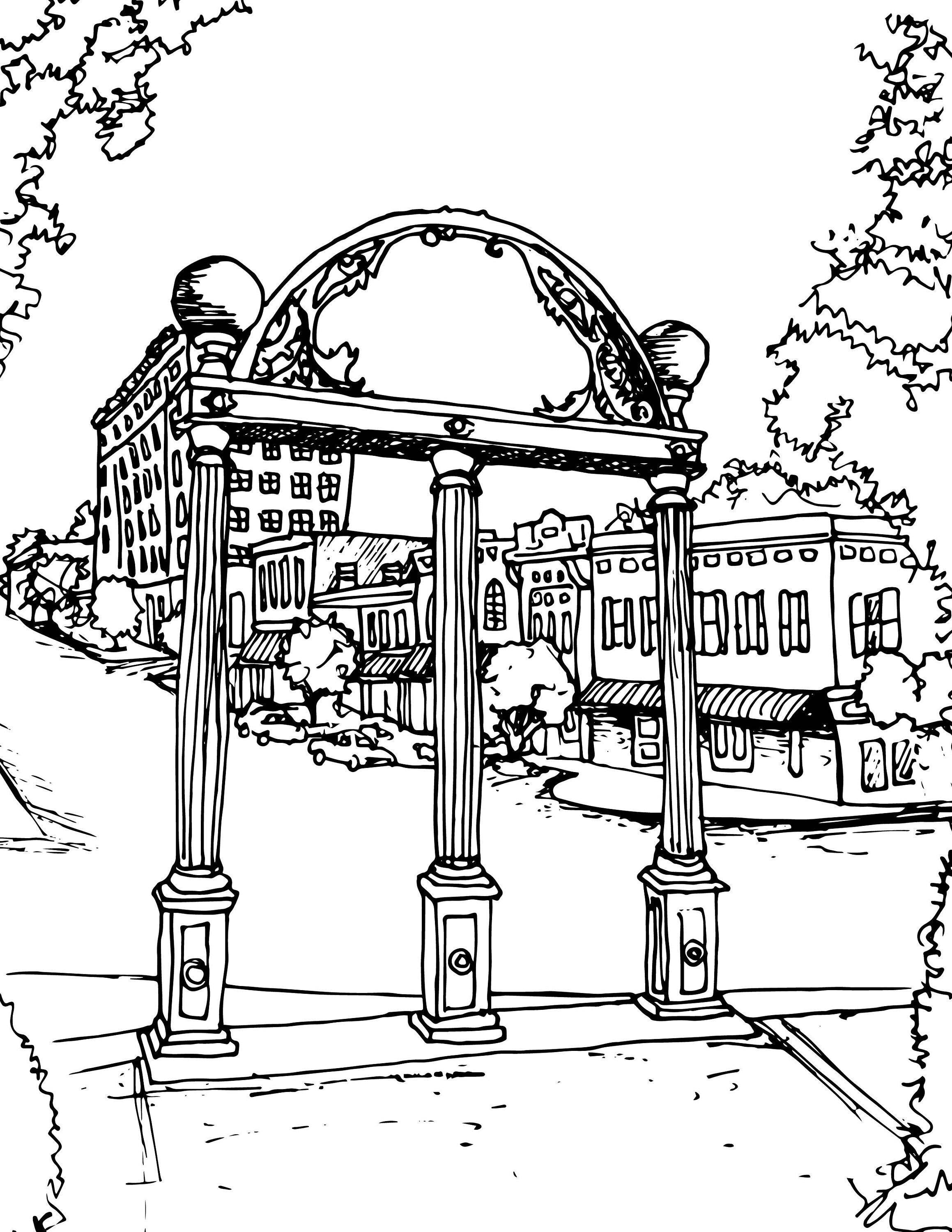 Athens georgia digital print uga arch print uga art athens