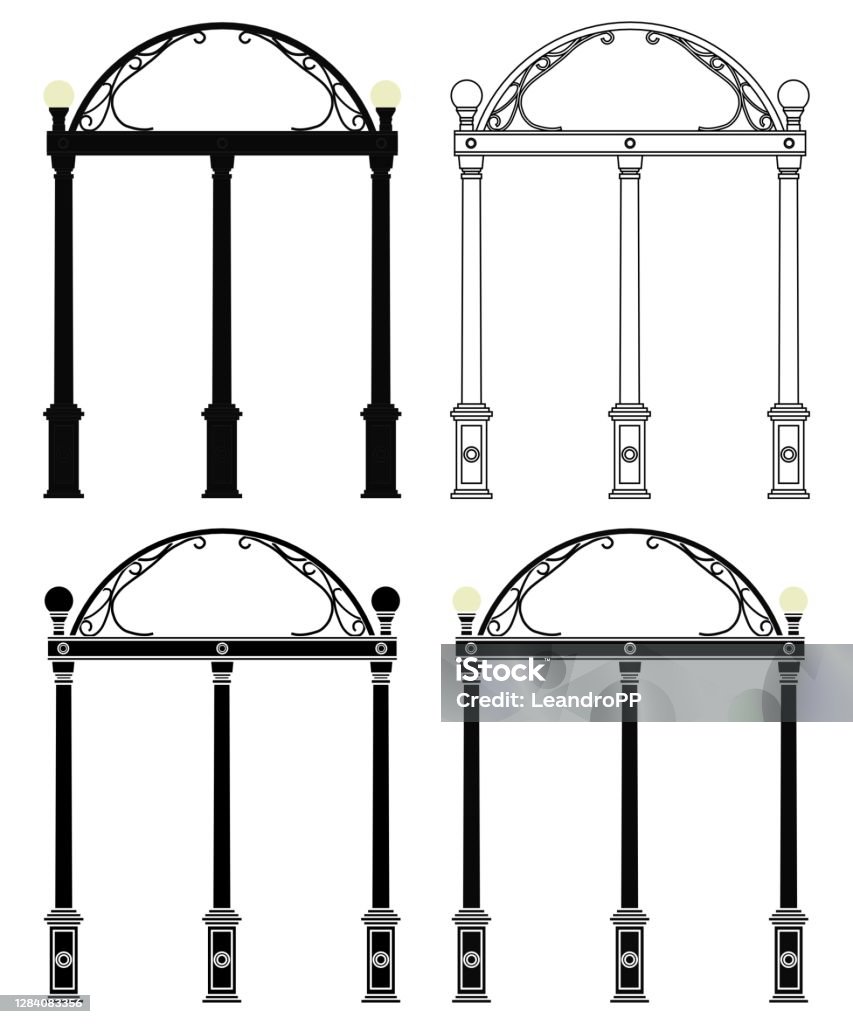 The georgia arch at the university of georgia usa stock illustration