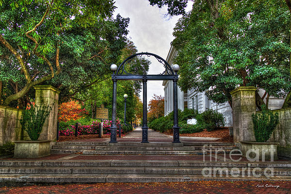 Traditions live on the arch uga athens georgia fall art spiral notebook by reid callaway