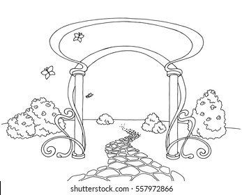 Path arch garden over royalty