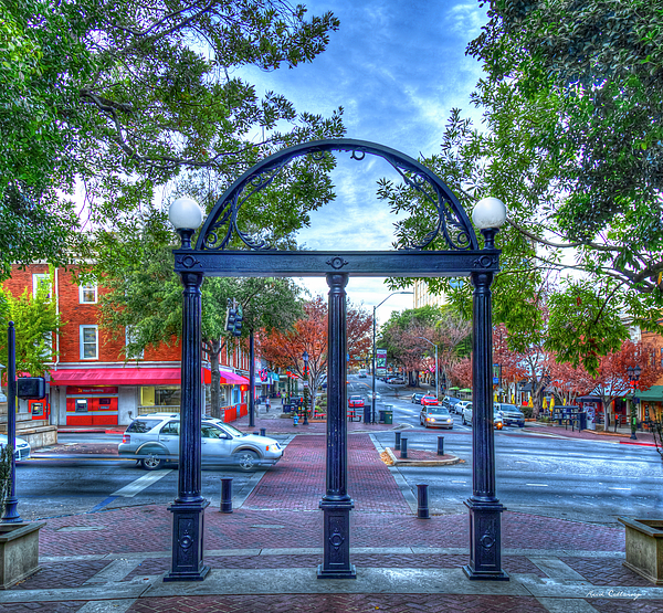 Athens ga the uga arch streaking college avenue architectural art jigsaw puzzle by reid callaway