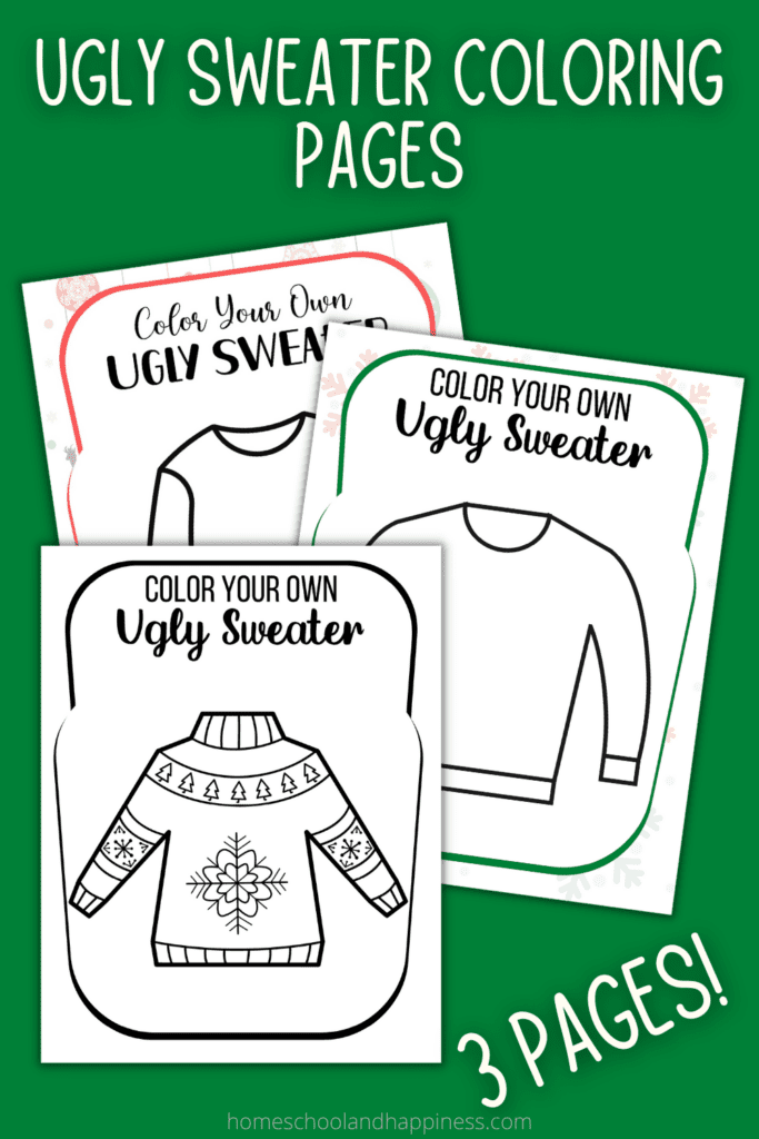 Ugly sweater coloring page free printable