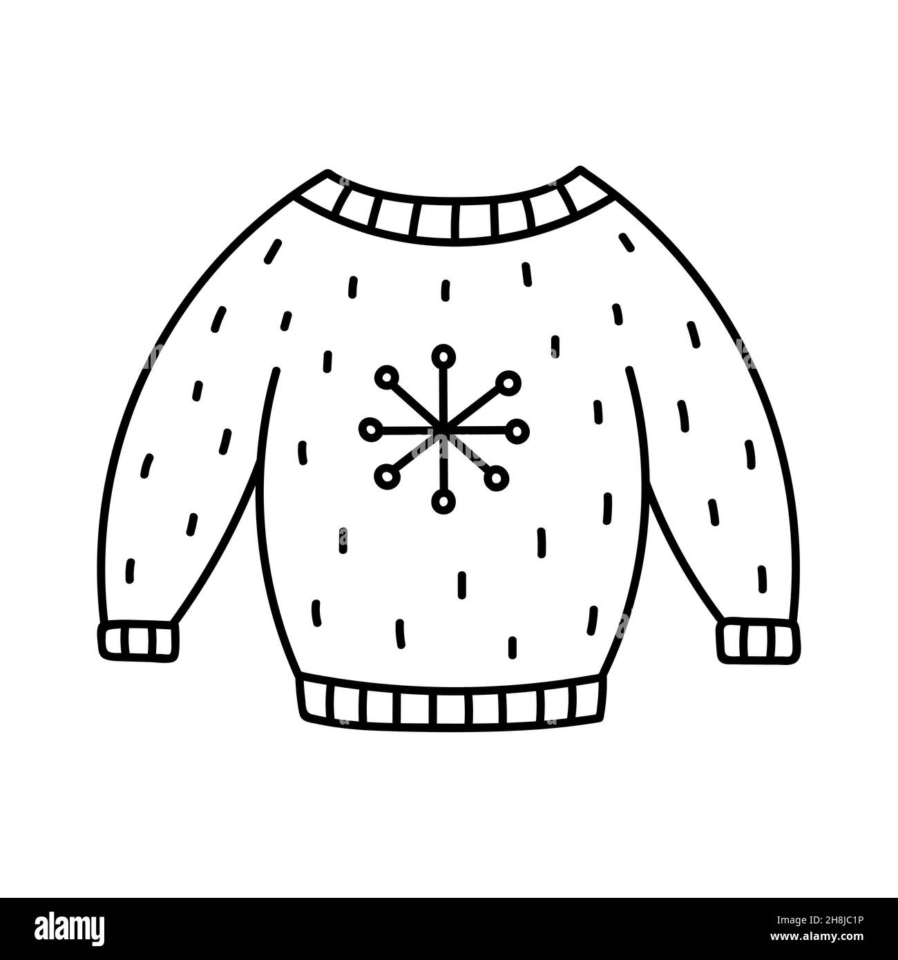 Ugly christmas sweater on white black and white stock photos images
