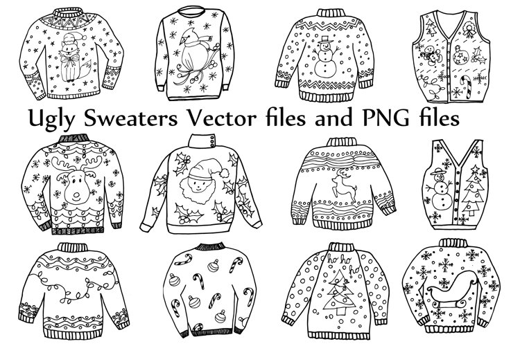 Ugly sweater clipart and vector