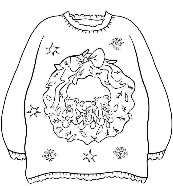 Christmas sweater coloring pages
