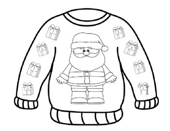 Ugly sweater coloring pages by myacestraw tpt