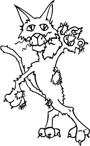Ugly cat coloring page free printable coloring pages