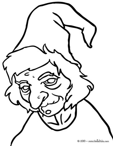 Ugly sorceress face coloring pages