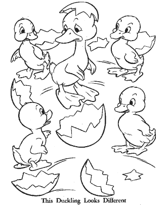 The ugly duckling coloring pages for kids