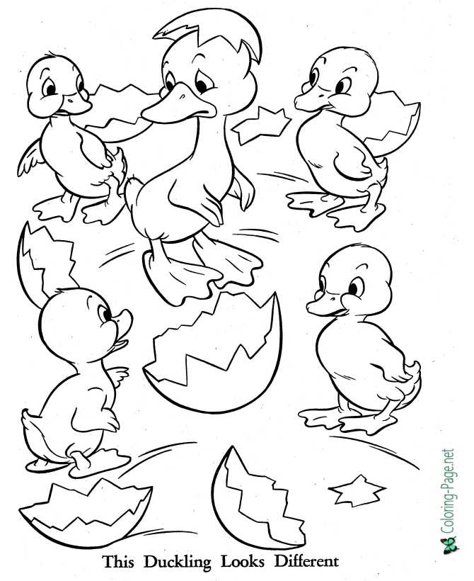 The ugly duckling coloring page