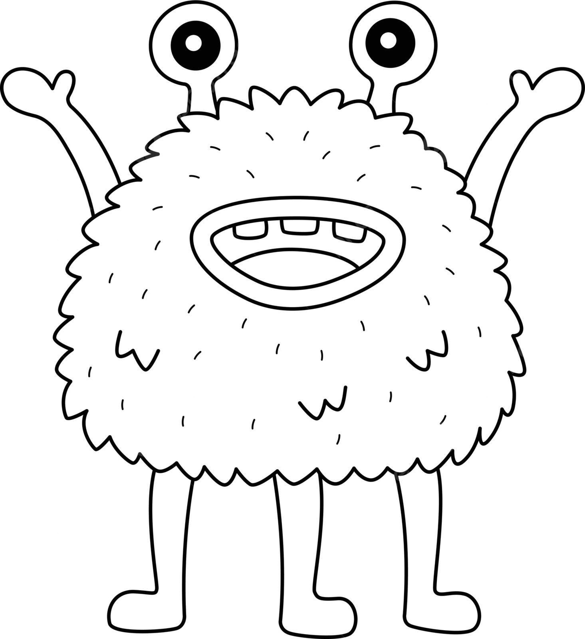 Talking monster coloring page for kids kids colouring page ugly vector kids colouring page ugly png and vector with transparent background for free download