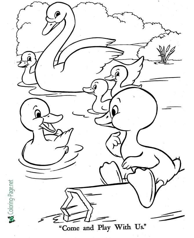 The ugly duckling coloring page