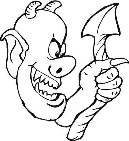 Demon and his ugly tail coloring page free printable coloring pages