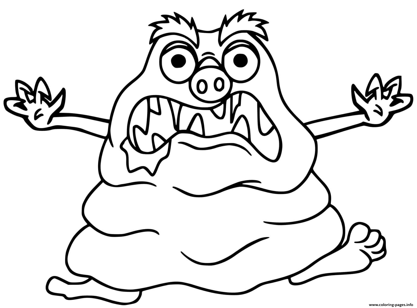 Ugly monster coloring page printable