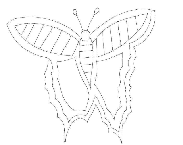 Ugly butterfly printable coloring page
