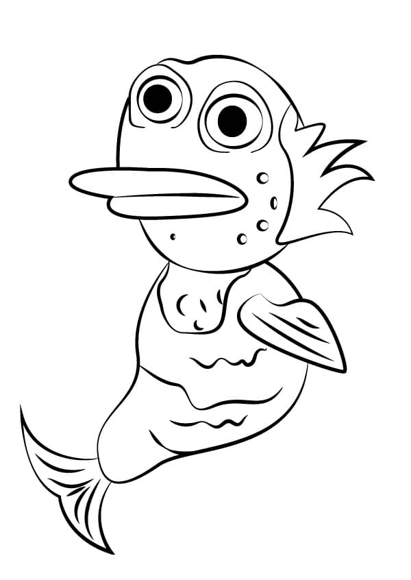 Ugly fish undertale coloring page