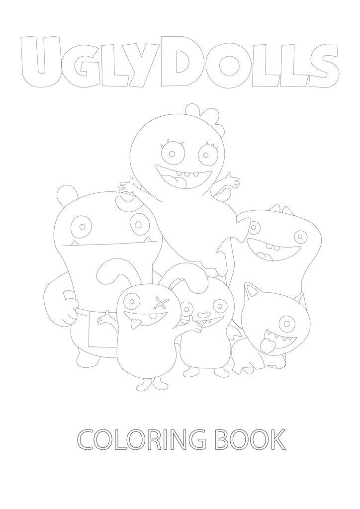 Uglydolls coloring book instant download pdf printable coloring book