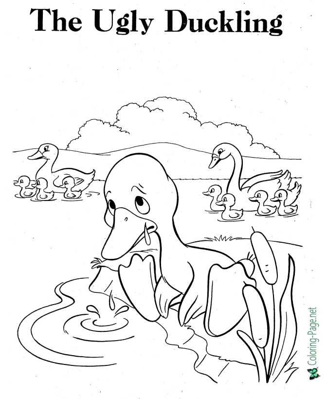 Ugly duckling coloring pages