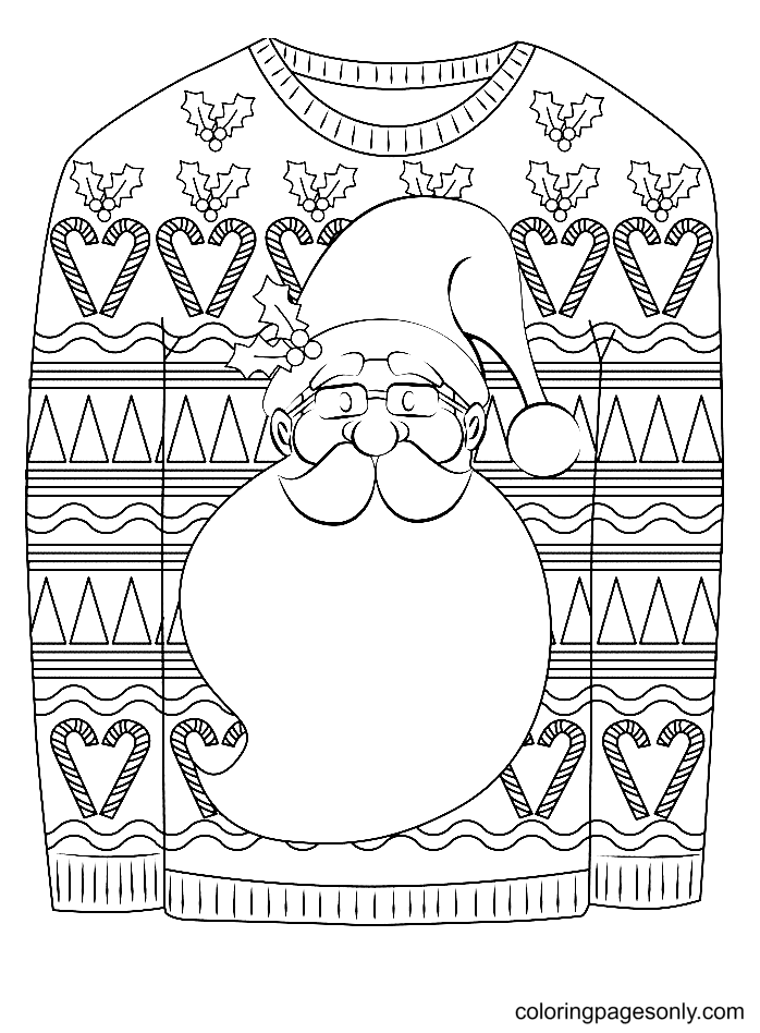 Christmas sweater coloring pages printable for free download