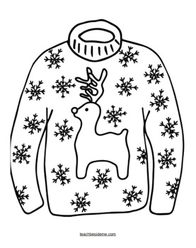 Christmas sweater coloring pages by karyn