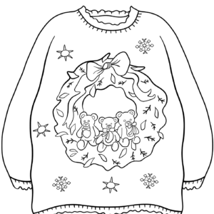 Christmas sweater coloring pages printable for free download