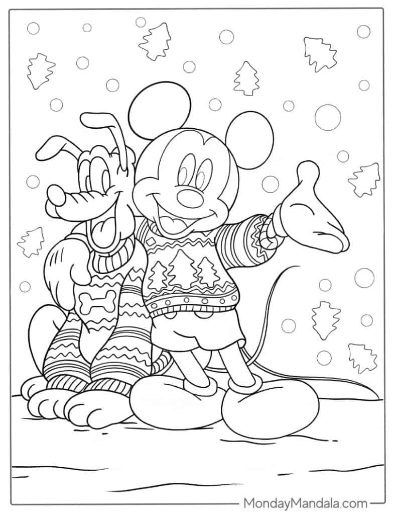 Christmas coloring pages free pdf printables