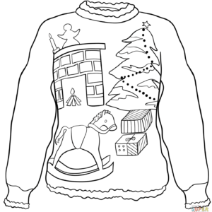 Christmas sweater coloring pages printable for free download