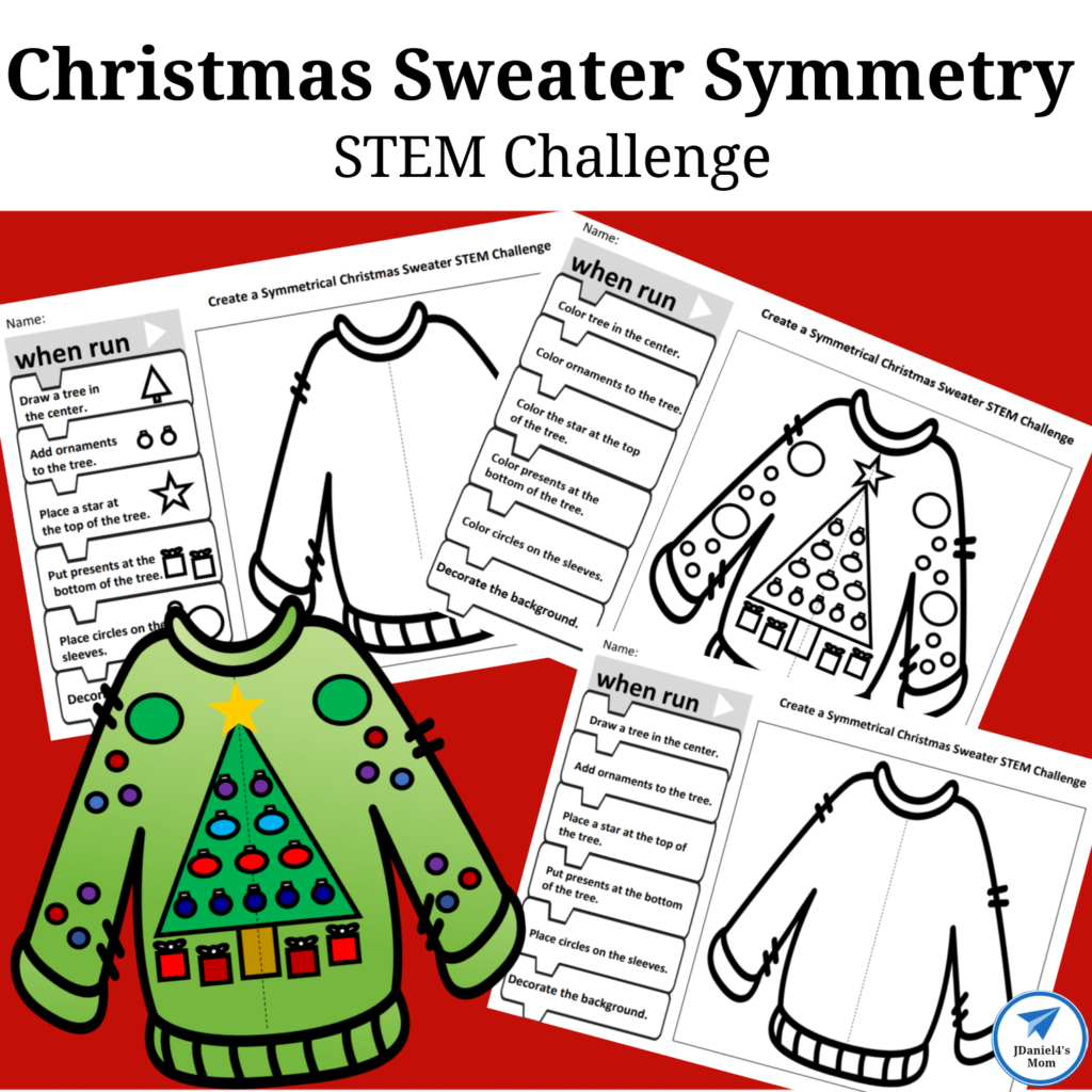 Christmas sweater symmetry stem challenge