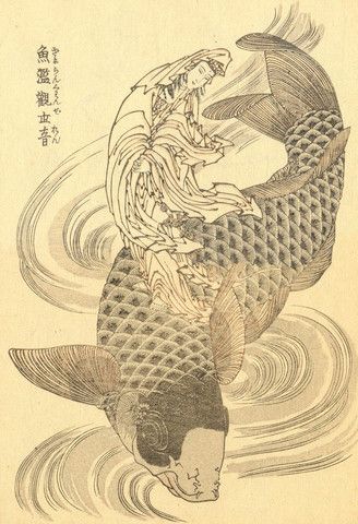 Goyoran kannon koi fish digital art print httpwwwfalstafftrading koi art japanese drawings japanese art