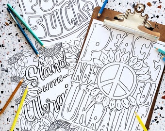 Support ukraine coloring pages putin sucks protest posters