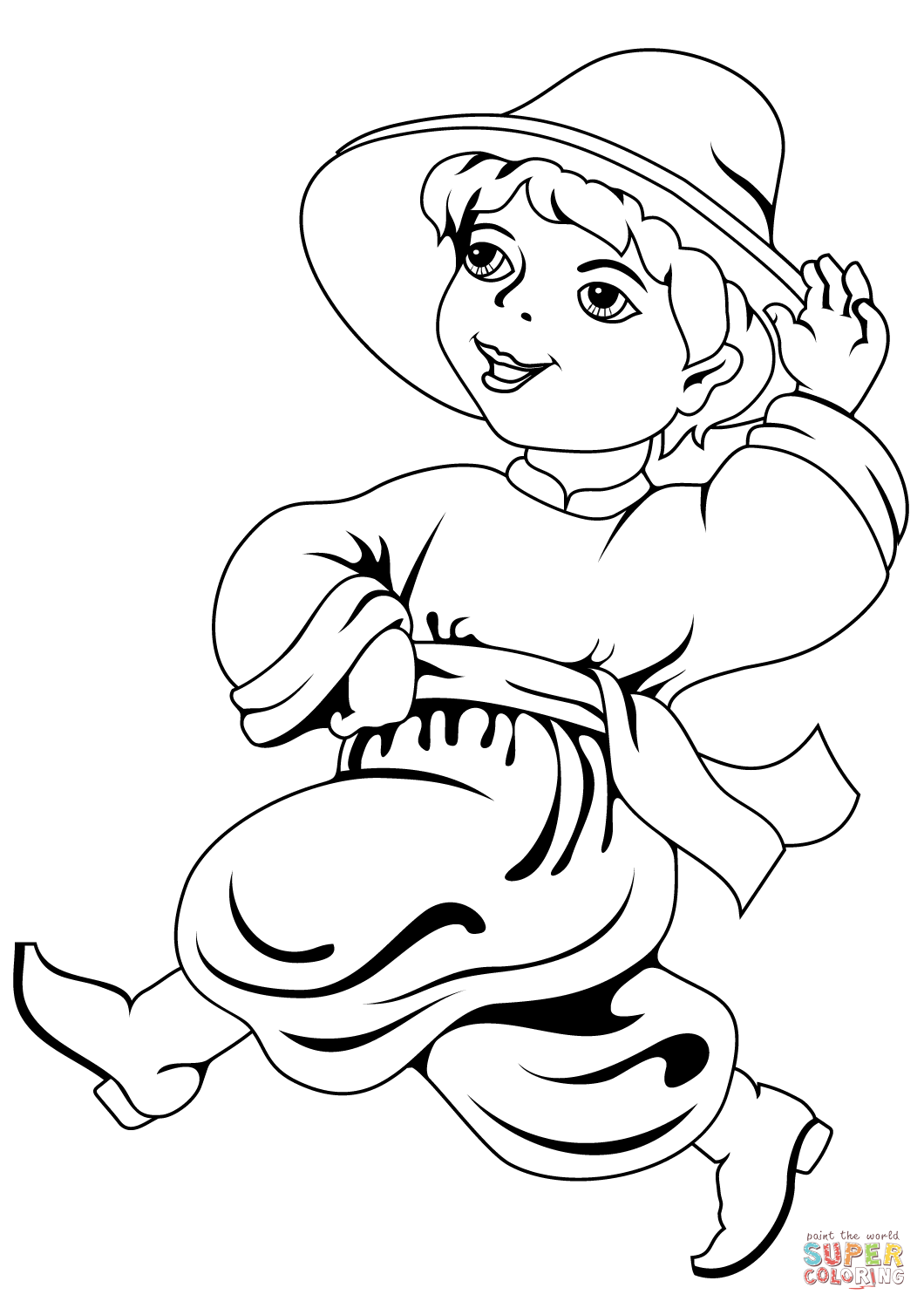 Cartoon ukrainian boy coloring page free printable coloring pages