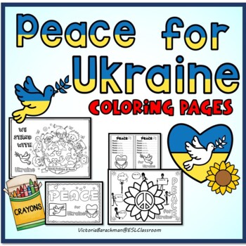 Peace for ukraine âïcoloring pages freebie by esl classroom tpt
