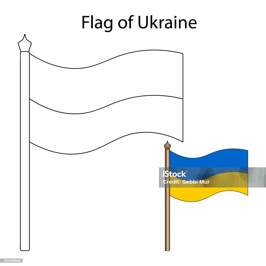 Vector illustration of the national flag of ukraine coloring book for children and adults isolated background idea for educational literature illustration for web design symbol of the state stock illustration