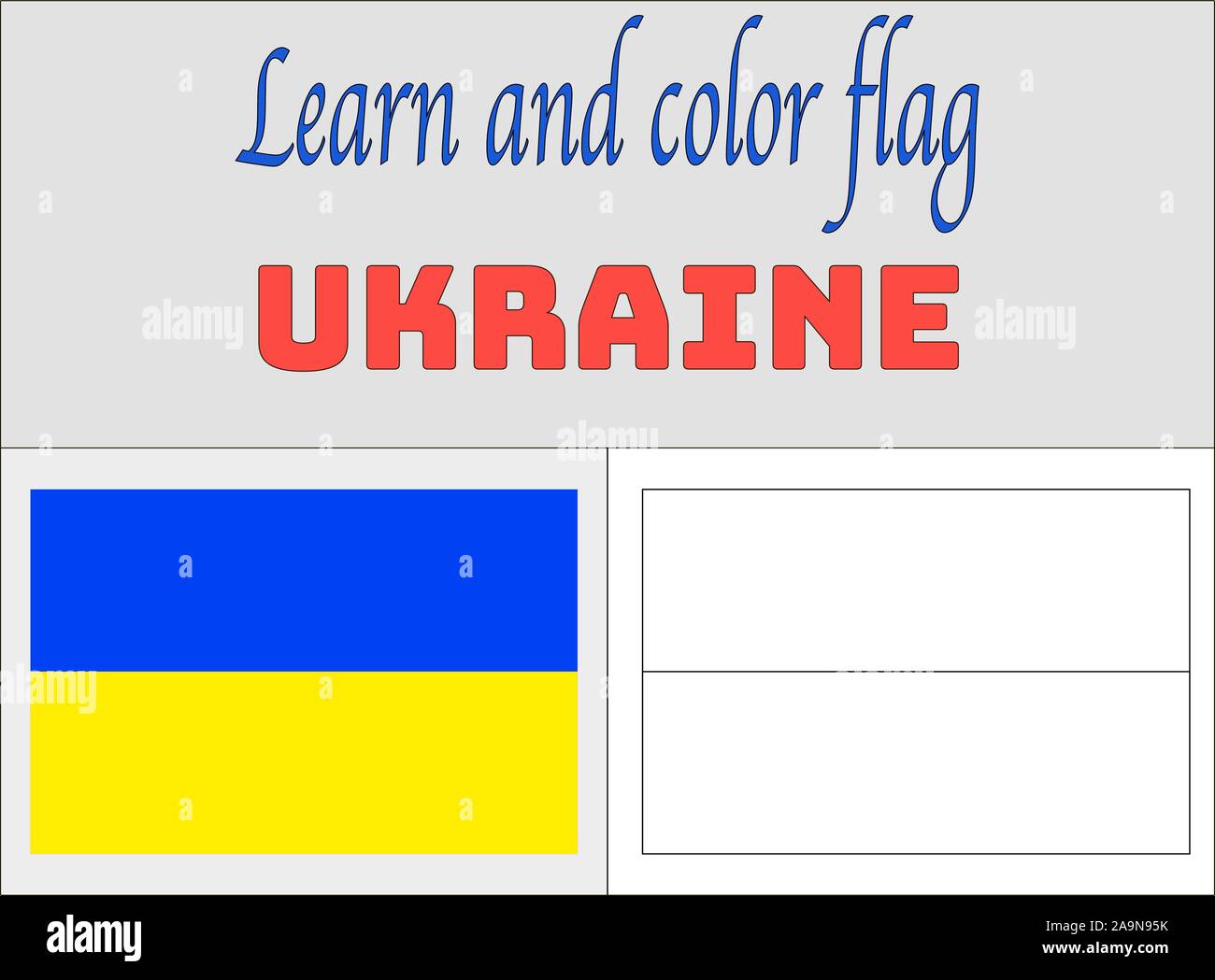 European ukraine national flag coloring book pages for education and learning original colors proportion vector illustration countries set stock vector image art