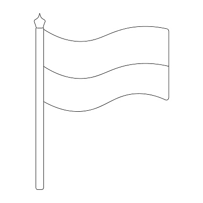 Flag of ukraine poland sketch vector illustration coloring book for children twotone fabric the national symbol of the state develops in the wind outline on an isolated white background political topics doodle