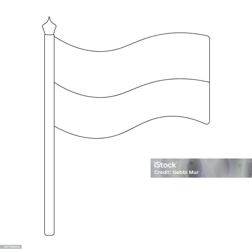 Flag of ukraine poland sketch vector illustration coloring book for children twotone fabric the national symbol of the state develops in the wind outline on an isolated white background political topics doodle